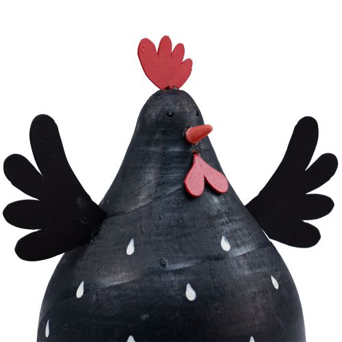 Prodotto Pollo decorativo decorazione in legno nero gallina decorazione pasquale in legno H13cm