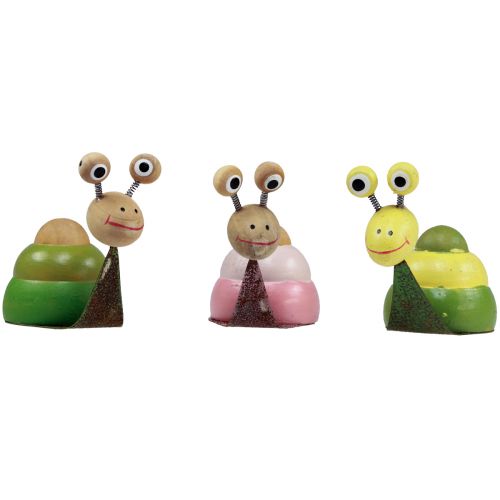 Floristik24 Decorazione da tavolo decorazione primaverile decorazione primaverile lumaca 8 cm 3 pz