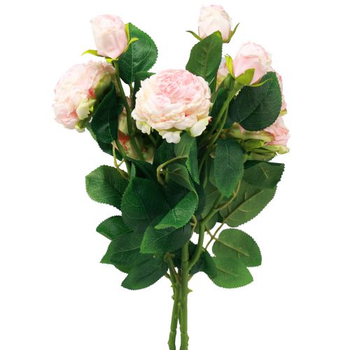 Rose artificiali Rose artificiali rosa Aspetto secco 53 cm 3 pezzi