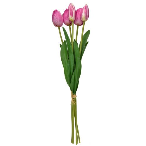 Floristik24 Decorazione Tulipani Rosa Real Touch Fiori Artificiali Primavera 49 cm 5 pz