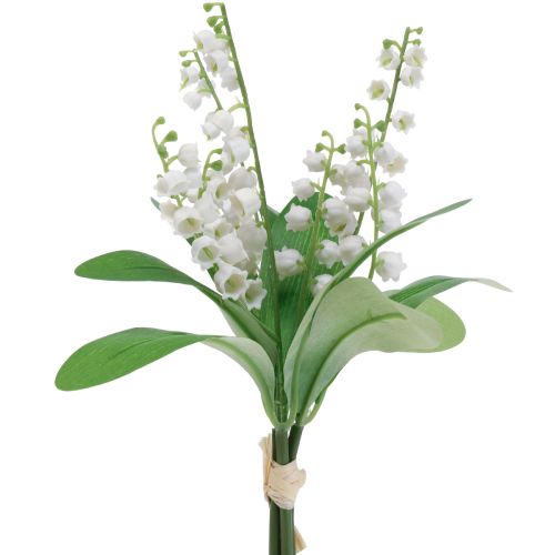 Mughetto decorativo fiori primaverili artificiali bianchi 31 cm 3 pz