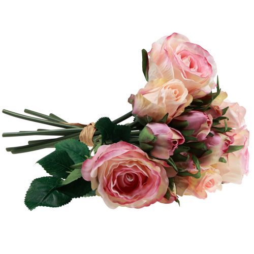 Prodotto Rose artificiali decorazione rose artificiali rosa crema 29 cm 12 pz