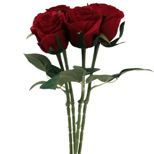 Rose Artificiali Rosse Rose Artificiali Fiori Di Seta Rossi 50cm 4pz