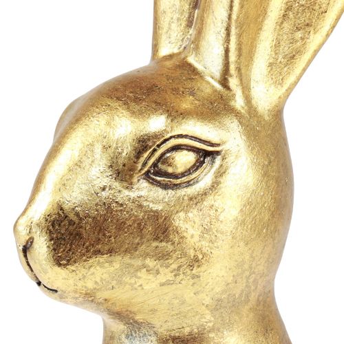 Floristik24 Coniglietto pasquale decorativo Decorazione pasquale dorata Coniglio seduto antico H36 cm