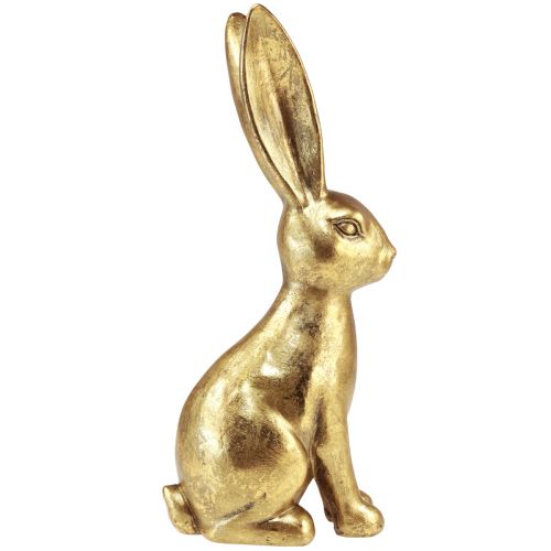 Floristik24 Coniglietto pasquale decorativo Decorazione pasquale dorata Coniglio seduto antico H36 cm