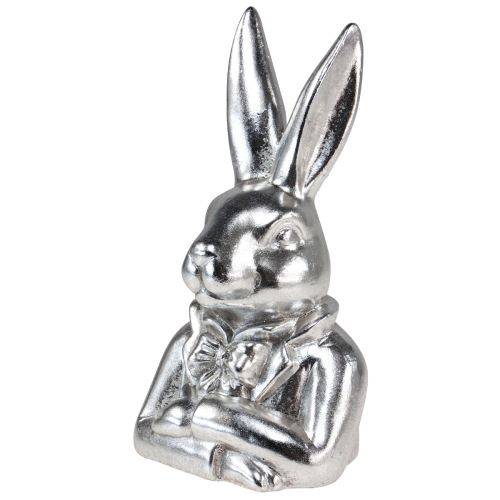 Prodotto Coniglietto pasquale decorativo Busto coniglietto decorativo in ceramica argentata H23 cm