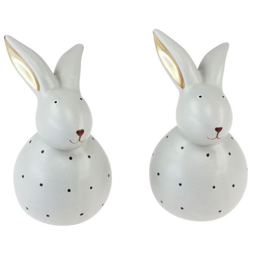 Figure decorative coniglietto pasquale conigli con motivo a pois 17 cm 2 pezzi