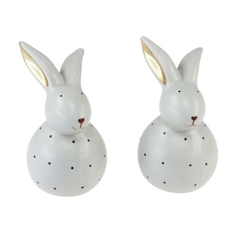 Figure decorative coniglietto pasquale conigli con motivo a pois 13 cm 2 pezzi