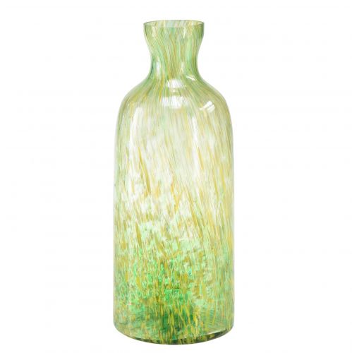 Vaso decorativo vaso da fiori in vetro modello giallo verde Ø10cm H25cm