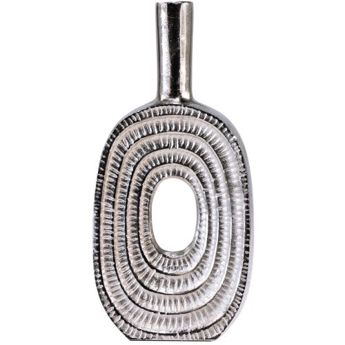 Floristik24 Vaso decorativo Vaso in metallo argentato conchiglia di lumaca a spirale H31cm