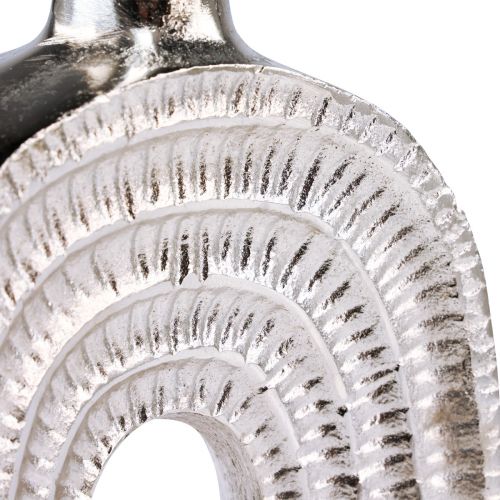 Floristik24 Vaso decorativo Vaso in metallo argentato conchiglia di lumaca a spirale H31cm