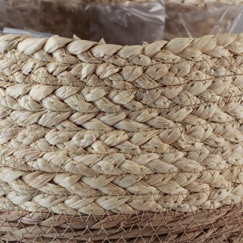 Prodotto Cesto in giunco bicolore con manici Ø25cm H24cm