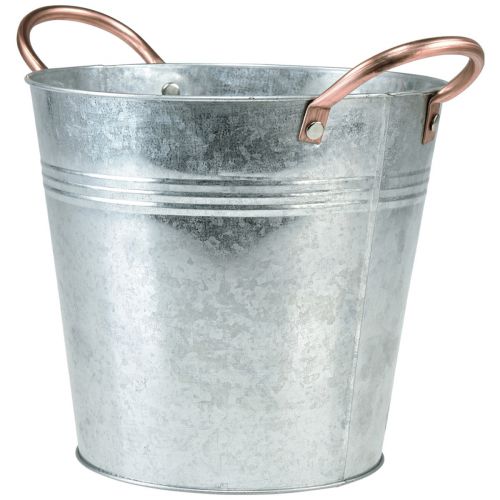 Floristik24 Vaso da fiori con manici secchiello decorazione in metallo Ø30cm H27,5cm