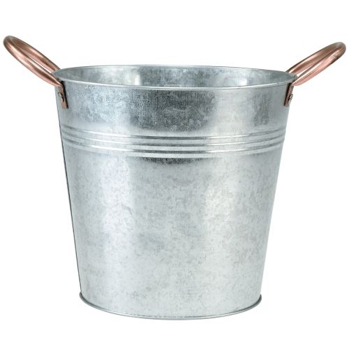 Floristik24 Vaso da fiori con manici fioriera in metallo Ø25cm H21cm