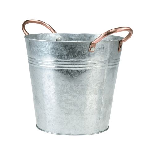 Prodotto Vaso da fiori con manici secchiello decorativo in metallo Ø21cm H19,5cm