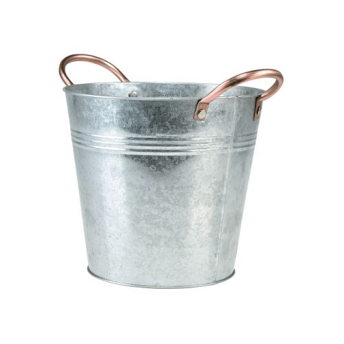 Prodotto Secchiello portafiori con manici decoro in metallo Ø19cm H17cm