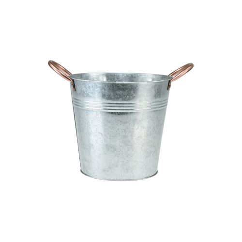 Floristik24 Mini vaso da fiori con manici secchiello in metallo Ø12cm H10cm 6pz