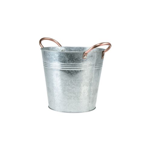 Floristik24 Mini vaso da fiori con manici secchiello in metallo Ø12cm H10cm 6pz