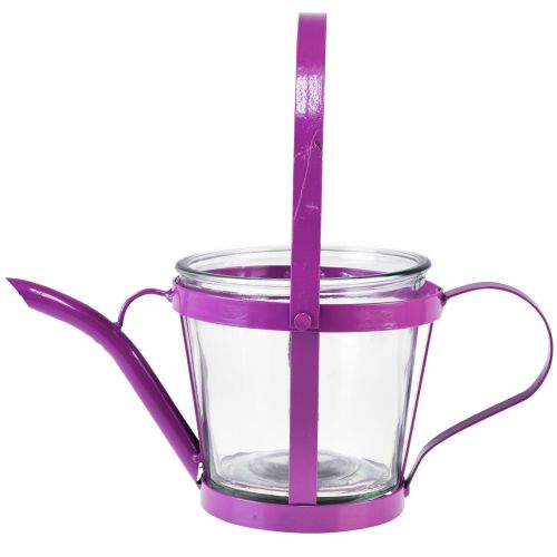 Prodotto Annaffiatoio decorativo in vetro lanterna metallo rosa Ø14cm H13cm