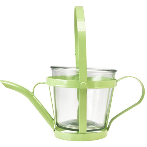 Prodotto Annaffiatoio decorativo in vetro lanterna metallo verde Ø14cm H13cm