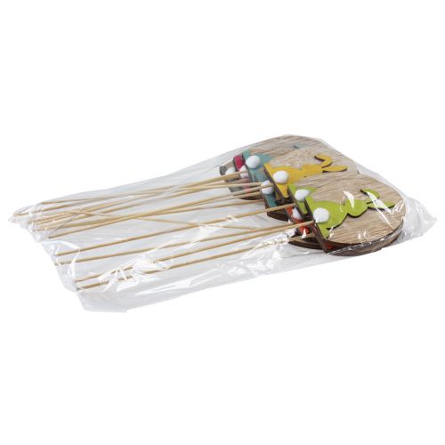 Prodotto Tappo fiore Decorazione pasquale coniglietti in legno con uovo cm 7,5×8 14pz