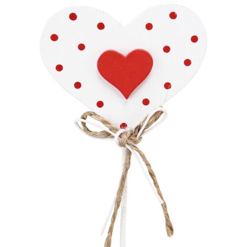 Prodotto Cuori cuori in legno punteggiati tasselli per fiori 6×5 cm 18 pz