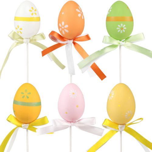 Floristik24 Tappi decorativi per fiori uova di Pasqua Tappi decorativi colorati 6 cm 12 pz