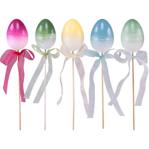 ToBeIT 24 Uova Di Pasqua Decorative In Plastica Da Dipingere E Appendere - 6x4 Cm Con Gancio