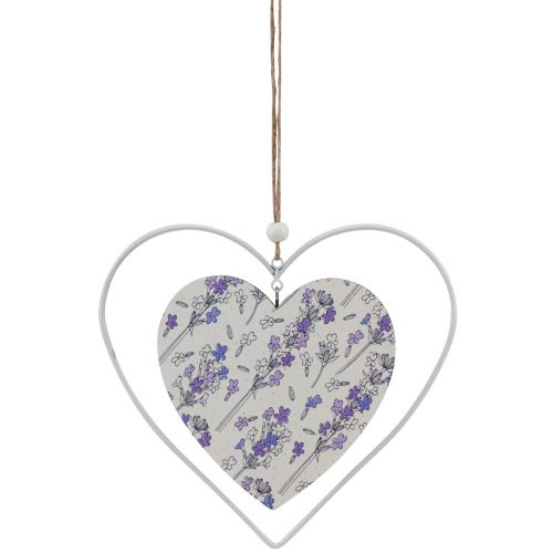 Prodotto Cuori decorativi da appendere lilla bianco 18,5×17 cm 4 pz