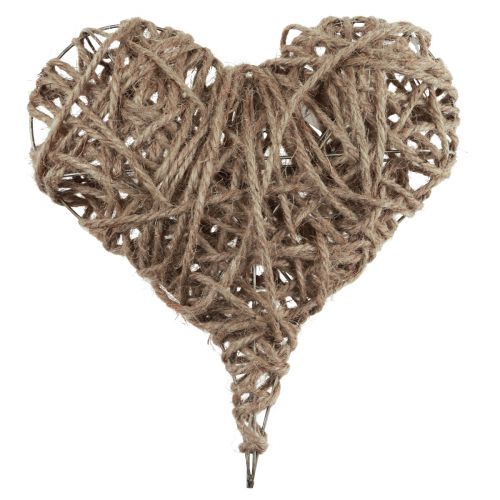Floristik24 Cuore decorativo in metallo decoro primavera ricoperto naturale 20×22cm