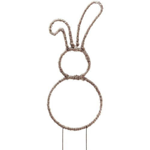 Floristik24 Decorazione coniglietto pasquale plug decorativo coniglietto metallo naturale H36cm 4 pezzi
