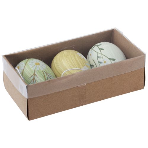 Prodotto Uova di Pasqua decorative per appendere fiori marmorizzati 7 cm 3 pezzi