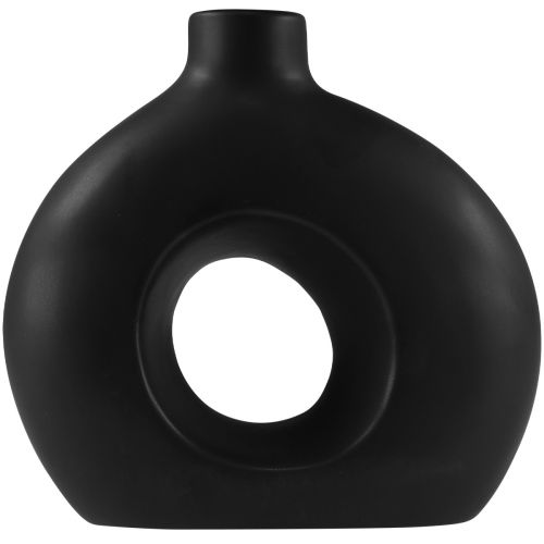 Prodotto Vaso Moderno Ceramica Nero Moderno Ovale 21×7×20cm