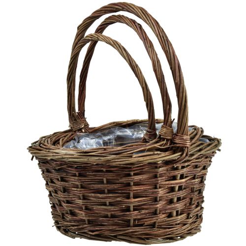Prodotto Cesto con manico cesto per piante rotondo Ø27/23/19 cm set da 3