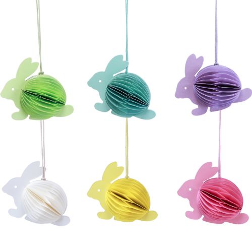 Floristik24 Coniglietti pasquali a nido d&#39;ape da appendere seduti 9,5×5,5×8 cm 5pz