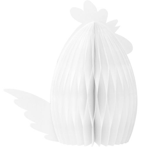 Prodotto Figura decorativa decorativa in carta a nido d&#39;ape con pollo bianco 28,5x15,5x30 cm