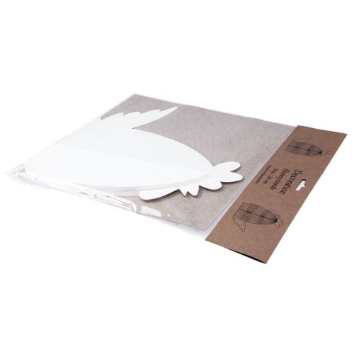 Prodotto Figura decorativa decorativa in carta a nido d&#39;ape con pollo bianco 28,5x15,5x30 cm