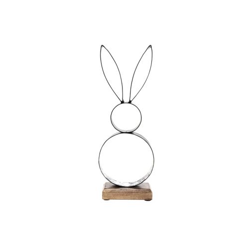 Prodotto Decorazione coniglietto pasquale metallo nero argento Figura pasquale 11×31 cm