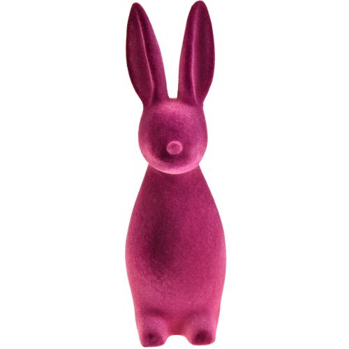 Floristik24 Decorazione coniglietto pasquale floccato – 2a scelta – Viola 15×15,5×47cm