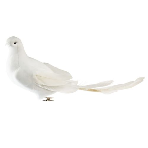 Decorazione matrimonio colomba colombe bianche con clip 31,5 cm