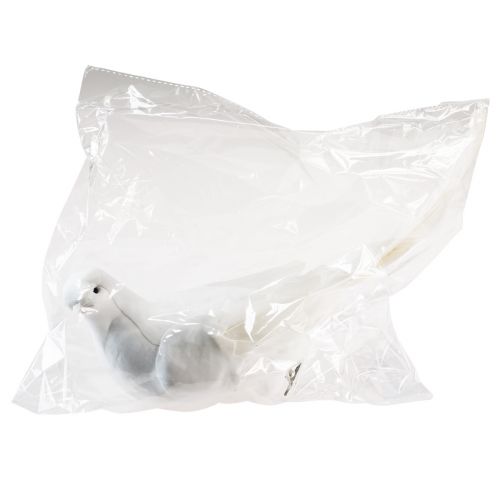 Floristik24 Decorazione matrimonio colomba colombe bianche con clip 31,5 cm