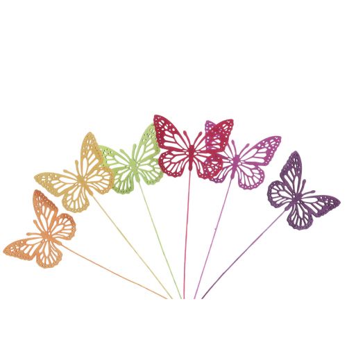 Tappi per fiori con decorazione primaverile Farfalle decorative in legno 28 cm 18 pezzi