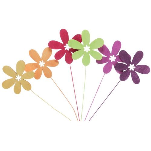 Prodotto Tappi per fiori con decorazione primaverile, fiore in legno 30,5 cm 18 pezzi