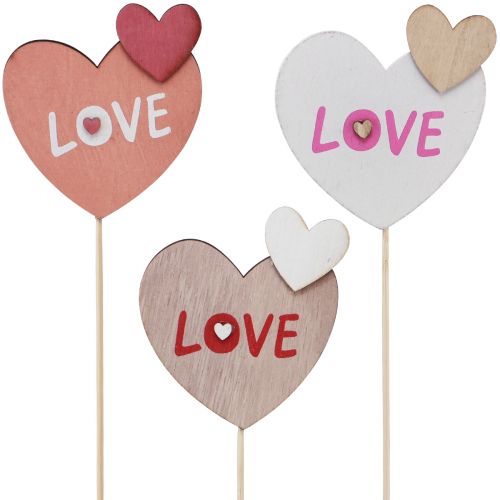 Prodotto Spina fiore in legno Spina decorativa Love 8×7,5 cm 12 pz