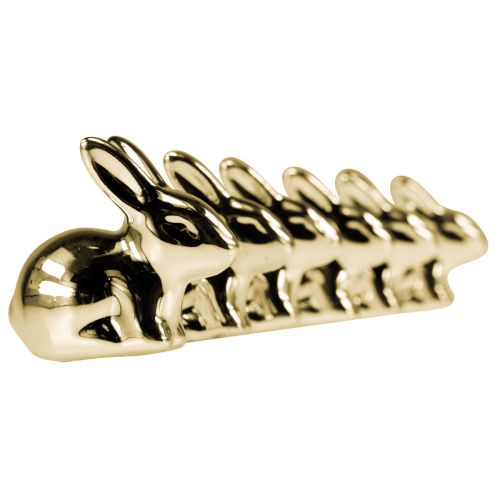 Floristik24 Coniglietti pasquali in ceramica dorata seduti effetto metallo 5,5 cm 6 pezzi