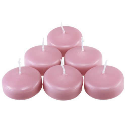 Floristik24 Candele galleggianti candele galleggianti rosa Ø4,5 cm H3 cm 8 pezzi