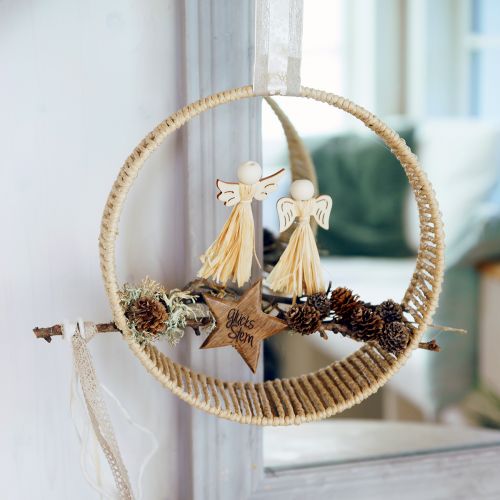 Floristik24 Anelli decorativi in iuta da appendere Ø 29 cm – design naturale per un design creativo della parete, 2 pezzi