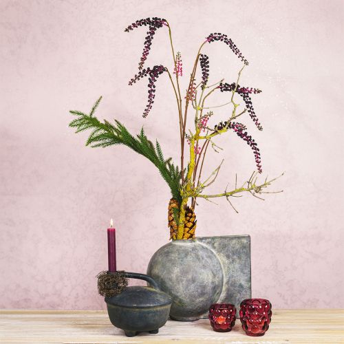 Prodotto Vaso decorativo in ceramica aspetto antico grigio bronzo 30×20×24 cm
