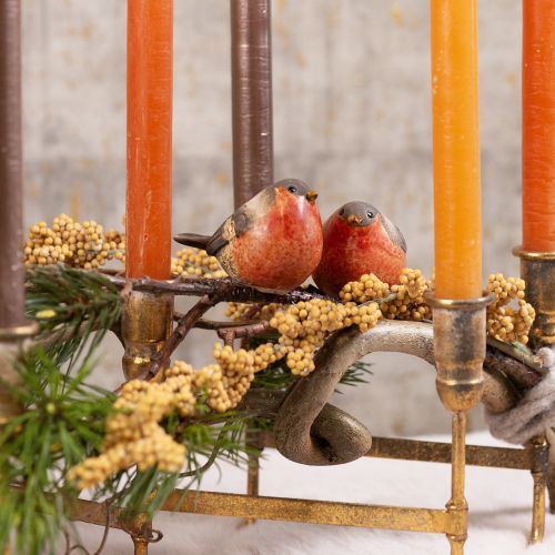 Prodotto Statuette di Robin in ceramica - Toni rossi e naturali, 5,4 cm - Perfette per il giardino e la casa - Confezione da 4