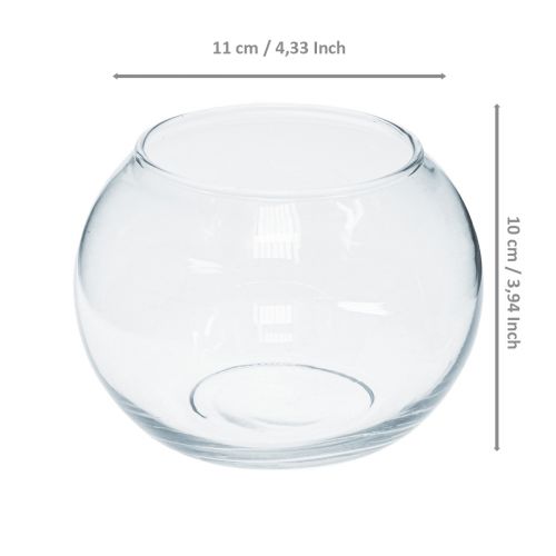Prodotto Vaso a sfera vaso per fiori in vetro rotondo decorazione in vetro H10cm Ø11cm